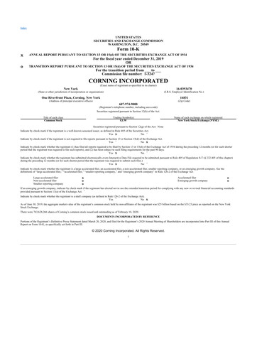 Thumbnail Corning 10-K Annual Report 2019