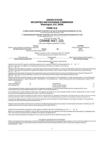 Thumbnail Crane NXT 10-K Annual Report 2025