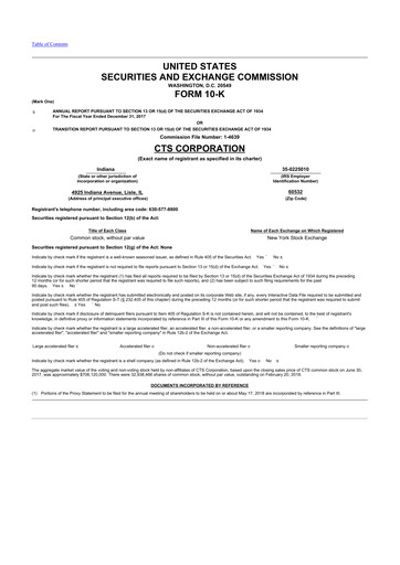 Thumbnail CTS Corporation 10-K Annual Report 2017