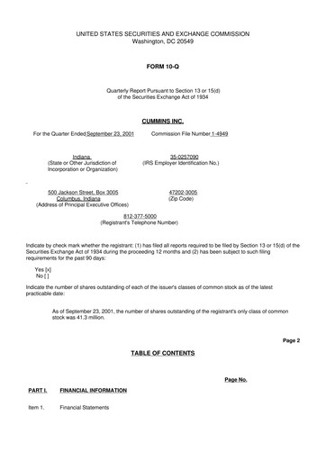 Vorschaubild Cummins
 10-Q Quartalsbericht  