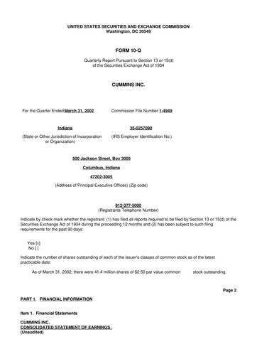 Vorschaubild Cummins
 10-Q Quartalsbericht  