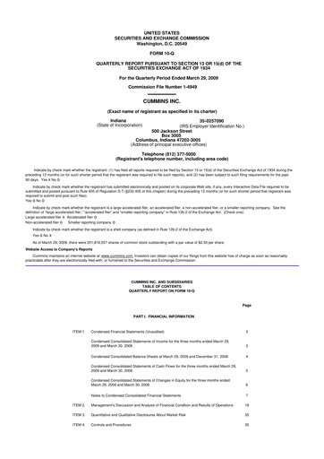 Vorschaubild Cummins
 10-Q Quartalsbericht  