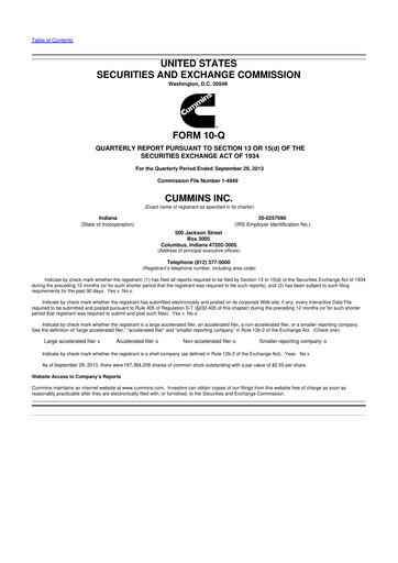 Vorschaubild Cummins
 10-Q Quartalsbericht 2013 