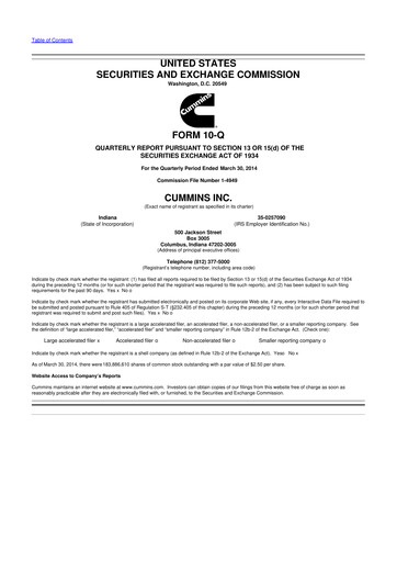 Vorschaubild Cummins
 10-Q Quartalsbericht 2014 