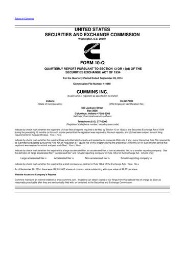 Vorschaubild Cummins
 10-Q Quartalsbericht 2014 