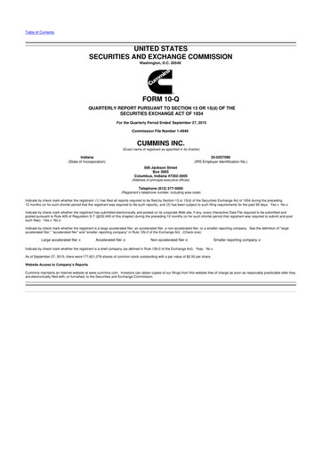 Vorschaubild Cummins
 10-Q Quartalsbericht 2015 