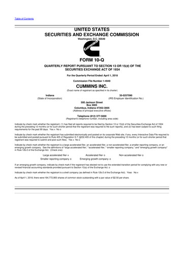 Vorschaubild Cummins
 10-Q Quartalsbericht 2018 