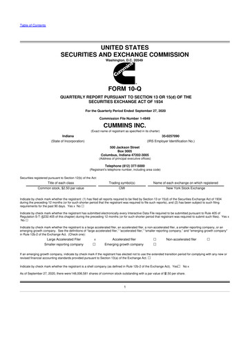 Vorschaubild Cummins
 10-Q Quartalsbericht 2020 