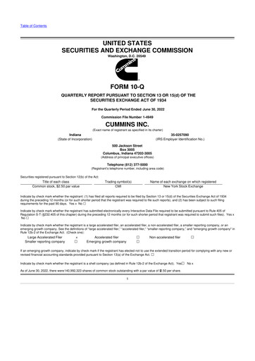 Vorschaubild Cummins
 10-Q Quartalsbericht 2022 