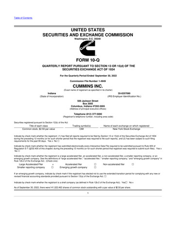 Vorschaubild Cummins
 10-Q Quartalsbericht 2022 