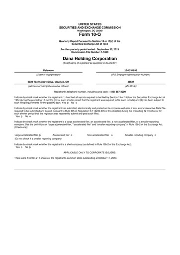 Thumbnail Dana Incorporated 10-Q Quarterly Report FY 