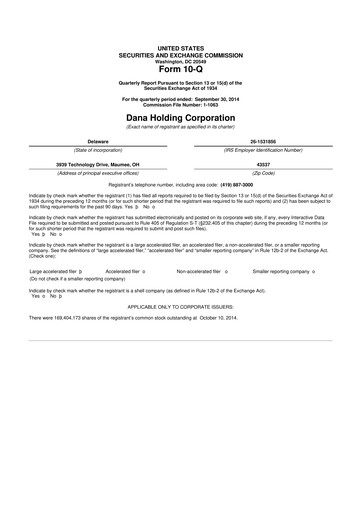 Thumbnail Dana Incorporated 10-Q Quarterly Report FY 