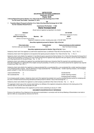 Thumbnail Dana Incorporated 10-K Annual Report 