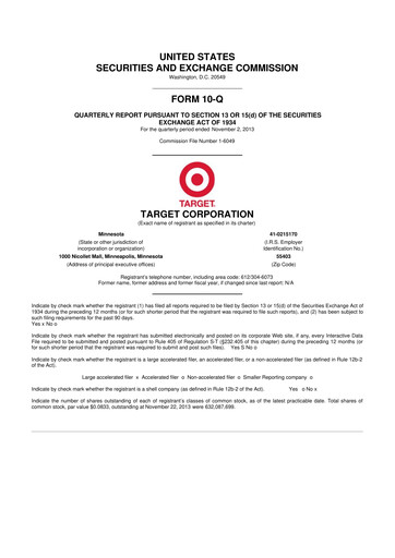 Thumbnail Target 10-Q Quarterly Report FY2013 