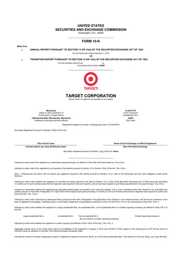 Thumbnail Target 10-K Annual Report 2013