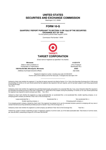 Thumbnail Target 10-Q Quarterly Report FY2018 
