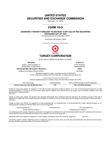 Thumbnail Target 10-Q Quarterly Report FY2019 
