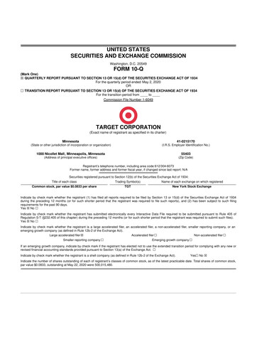 Thumbnail Target 10-Q Quarterly Report FY2020 