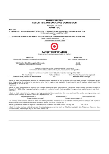 Thumbnail Target 10-Q Quarterly Report FY2021 