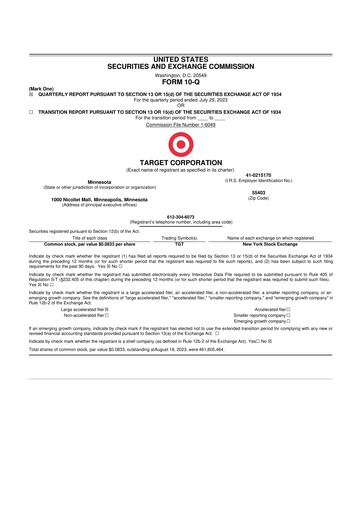 Thumbnail Target 10-Q Quarterly Report FY2023 