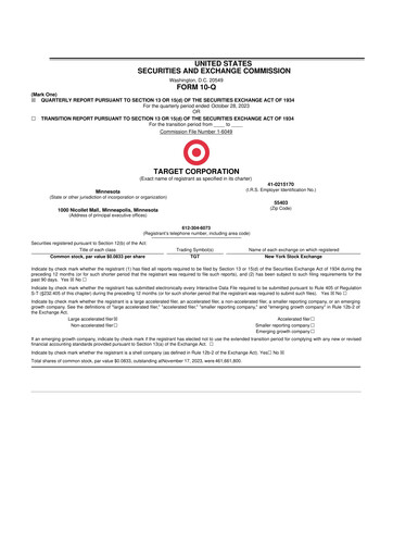 Thumbnail Target 10-Q Quarterly Report FY2023 
