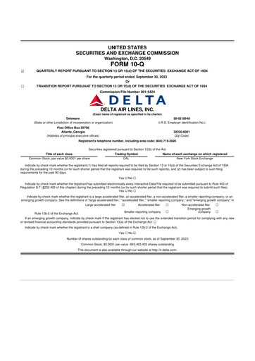 Thumbnail Delta Air Lines 10-Q Quarterly Report FY2023 