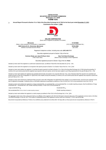 Thumbnail Deluxe Corporation 10-K Annual Report 2013