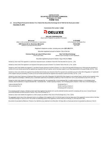 Thumbnail Deluxe Corporation 10-K Annual Report 2018