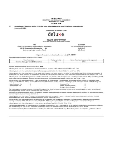 Thumbnail Deluxe Corporation 10-K Annual Report 2022