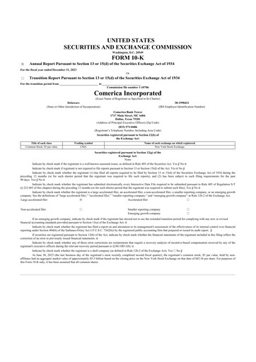 Thumbnail Comerica 10-K Annual Report 2023