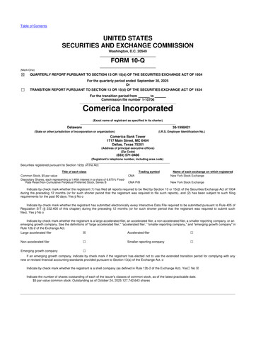 Thumbnail Comerica 10-Q Quarterly Report FY2025 