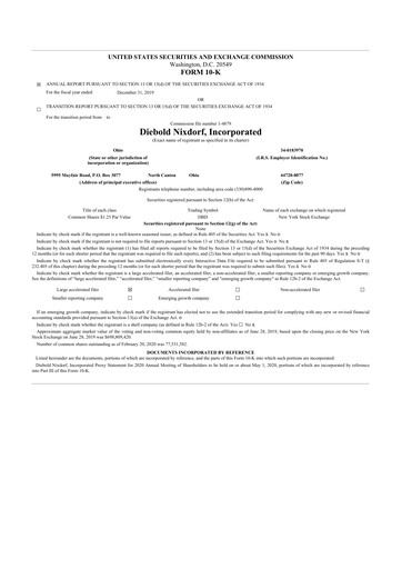 Thumbnail Diebold Nixdorf
 10-K Annual Report 2019