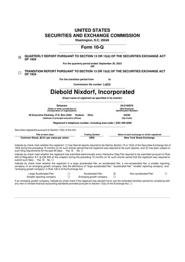 Miniature Diebold Nixdorf
 10-Q Rapport trimestriel 2023 