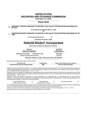 Miniature Diebold Nixdorf
 10-Q Rapport trimestriel 2024 