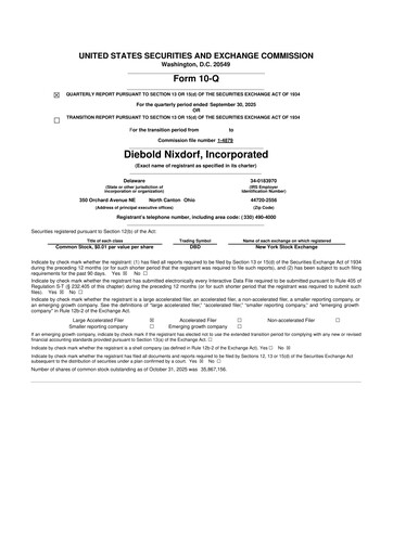 Miniature Diebold Nixdorf
 10-Q Rapport trimestriel 2025 