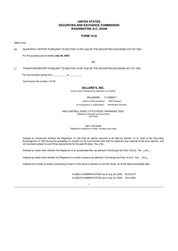 Thumbnail Dillard's
 10-Q Quarterly Report FY 