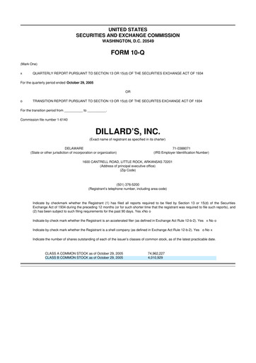 Thumbnail Dillard's
 10-Q Quarterly Report FY 