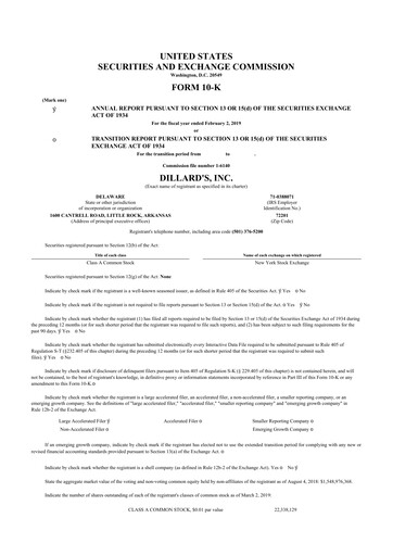 Thumbnail Dillard's
 10-K Annual Report 2018