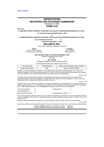 Thumbnail Dillard's
 10-Q Quarterly Report FY2025 