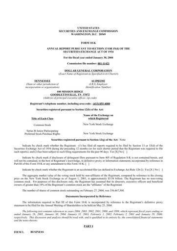 Thumbnail Dollar General 10-K Annual Report 