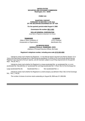 Thumbnail Dollar General 10-Q Quarterly Report FY 