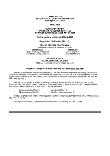 Thumbnail Dollar General 10-Q Quarterly Report FY 