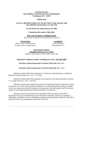 Thumbnail Dollar General 10-K Annual Report 