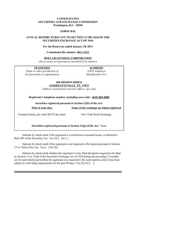 Thumbnail Dollar General 10-K Annual Report 