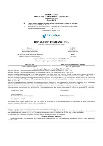 Thumbnail Donaldson Company 10-K Annual Report 2017