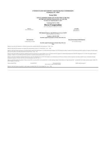 Thumbnail Dover Corporation 10-K Annual Report 2011