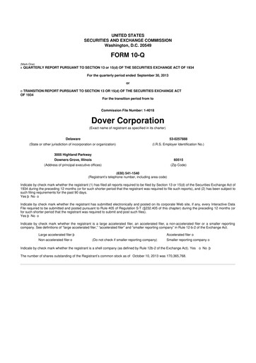 Thumbnail Dover Corporation 10-Q Quarterly Report FY2013 