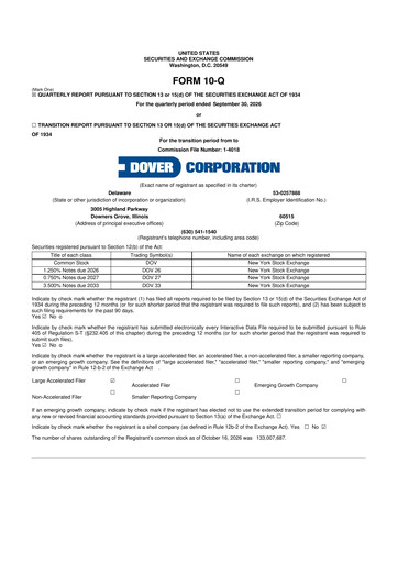 Thumbnail Dover Corporation 10-Q Quarterly Report FY2026 Q3