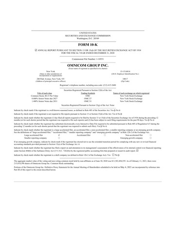 Thumbnail Omnicom Group 10-K Annual Report 2020