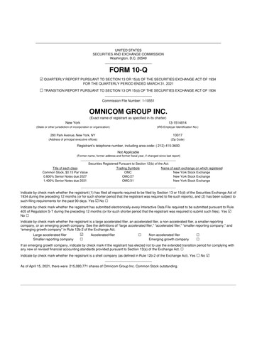 Thumbnail Omnicom Group 10-Q Quarterly Report FY2021 